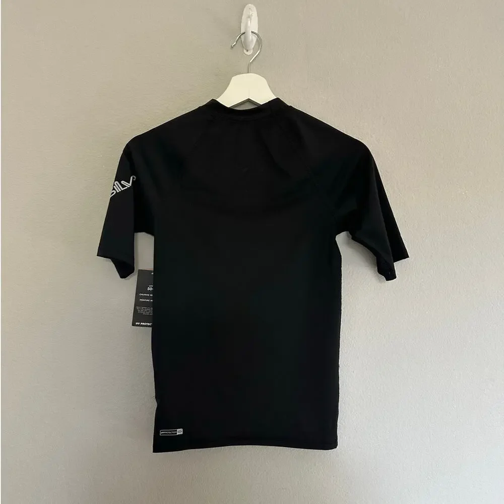 Quiksilver Black Short Sleeve Rash Guard size L/14